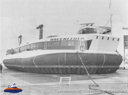 SRN4 Swift (GH-2004) at BHC in Cowes -   (submitted by The <a href='http://www.hovercraft-museum.org/' target='_blank'>Hovercraft Museum Trust</a>).